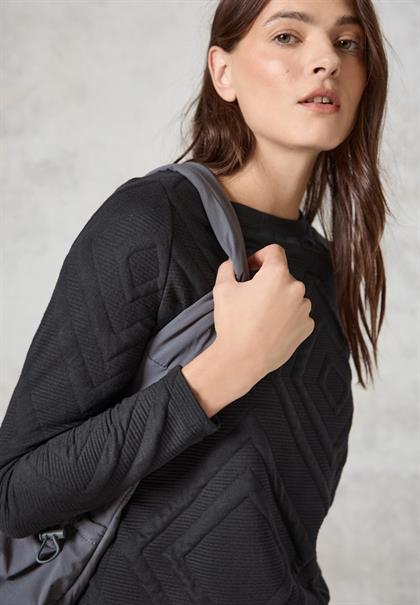 Shirt mit 3D Strukturmuster deep charcoal grey