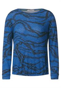 Shirt mit Allover Print mid blue melange