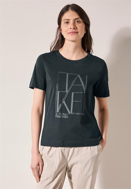Shirt mit Artwork slate khaki