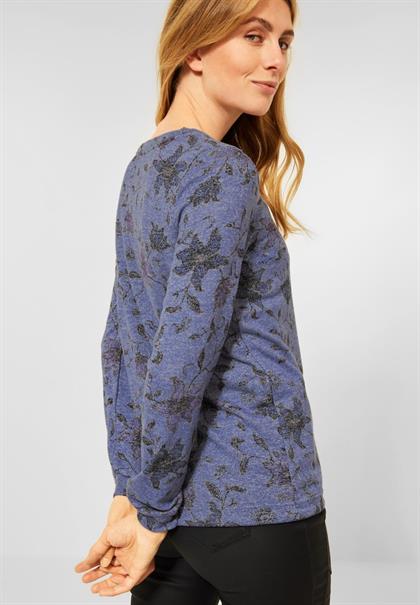 Shirt mit Blumen Print night blue melange