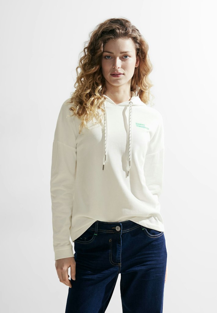 Cecil Damen kaufen Longsleeve bei white Brustprint mit vanilla online Shirt bequem