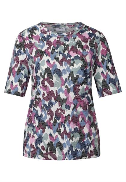 Shirt mit Burn-Out-Muster vanilla white