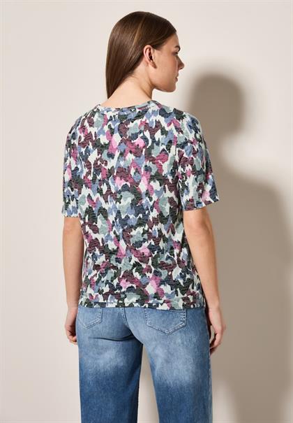 Shirt mit Burn-Out-Muster vanilla white