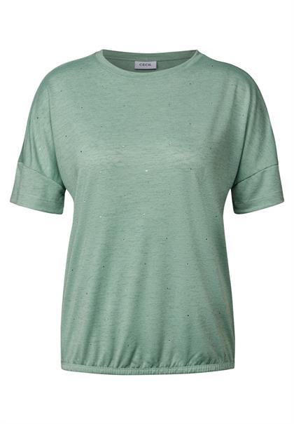 Shirt mit Dekosteinen matcha green