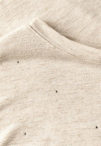 Shirt mit Dekosteinen pearl beige