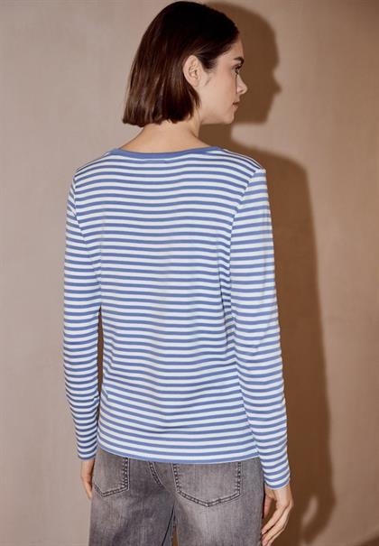 Shirt mit Embroidery blue echo