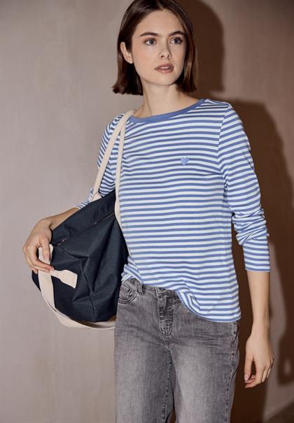 Shirt mit Embroidery blue echo