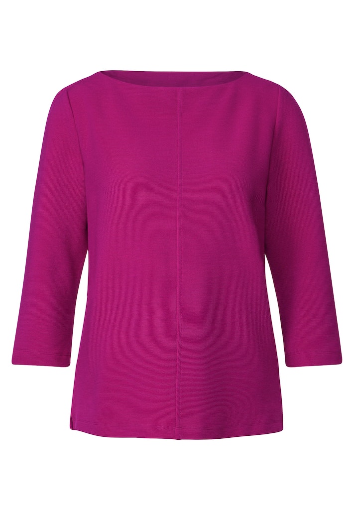 Street One Shirt Damen pink kaufen feiner bei cozy bright mit Struktur Longsleeve bequem online