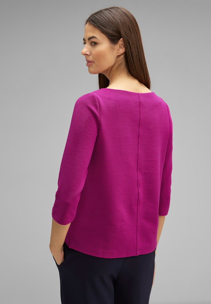 Street One Damen Longsleeve Shirt mit feiner Struktur bright cozy pink  bequem online kaufen bei