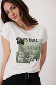 Shirt mit Foto Print weiß