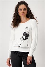 Shirt mit Frauen-Print off-white
