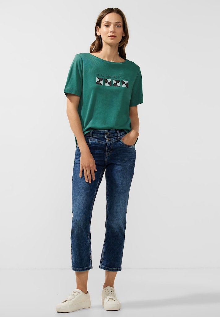 T-Shirt Frontprint Damen meta Street bequem One online kaufen bei lilac Shirt mit