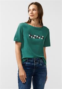 Shirt mit Frontprint lagoon green