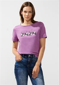 Shirt mit Frontprint meta lilac