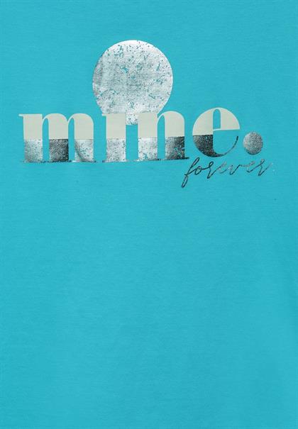 Shirt mit Frontprint shining aqua
