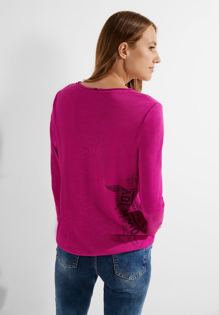 Cecil Damen Longsleeve Shirt mit Frontprints night sky blue bequem online  kaufen bei