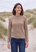 Shirt mit Funnel Neck und Waffelstruktur creamy mocha melange