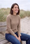 Shirt mit Funnel Neck und Waffelstruktur creamy mocha melange