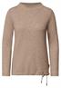 Shirt mit Funnel Neck und Waffelstruktur creamy mocha melange