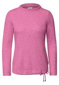 Shirt mit Funnel Neck und Waffelstruktur pink flash melange