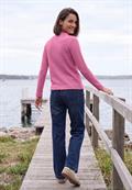 Shirt mit Funnel Neck und Waffelstruktur pink flash melange