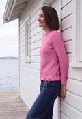 Shirt mit Funnel Neck und Waffelstruktur pink flash melange