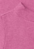 Shirt mit Funnel Neck und Waffelstruktur pink flash melange