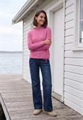 Shirt mit Funnel Neck und Waffelstruktur pink flash melange