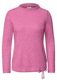 Shirt mit Funnel Neck und Waffelstruktur pink flash melange