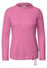 Shirt mit Funnel Neck und Waffelstruktur pink flash melange