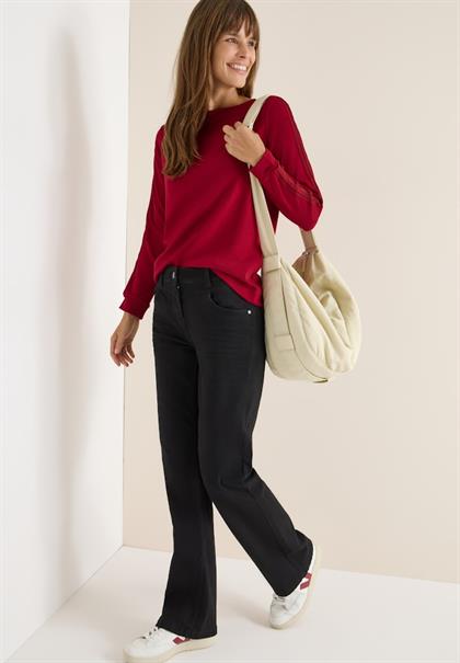 Shirt mit Gallonstreifen beaujolais red