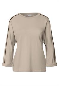 Shirt mit Galonstreifen morning beige