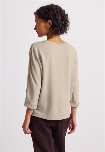 Shirt mit Galonstreifen morning beige