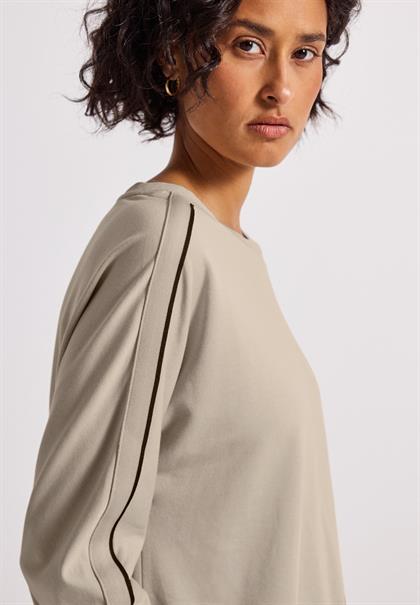 Shirt mit Galonstreifen morning beige