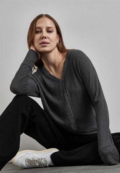Shirt mit Glitzer-Details anthracite melange