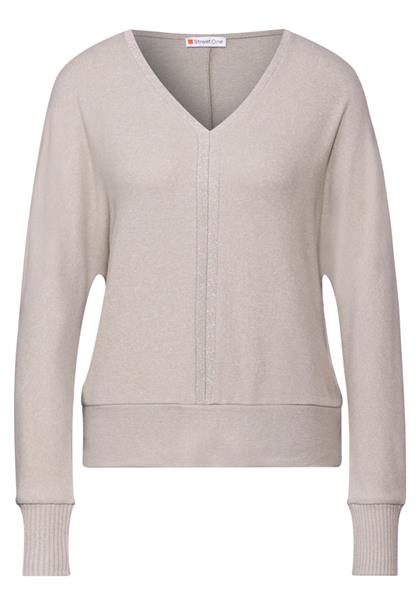 Shirt mit Glitzer-Details mocha beige mel.