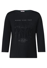Shirt mit Glitzer-Motiv black