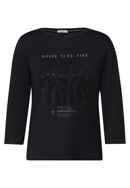 Shirt mit Glitzer-Motiv black