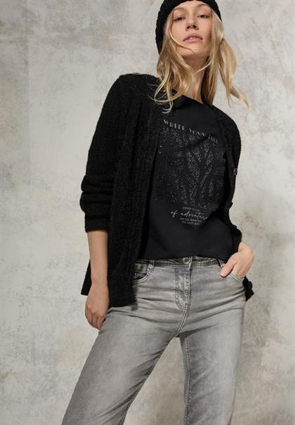 Shirt mit Glitzer-Motiv black