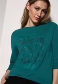 Shirt mit Glitzer-Motiv petrol green