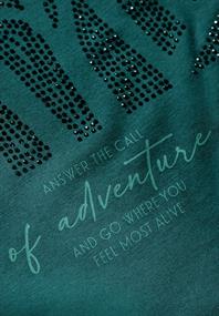 Shirt mit Glitzer-Motiv petrol green