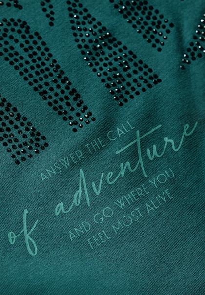 Shirt mit Glitzer-Motiv petrol green