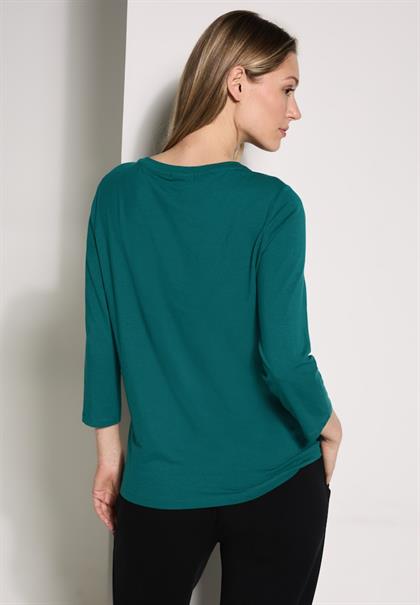Shirt mit Glitzer-Motiv petrol green