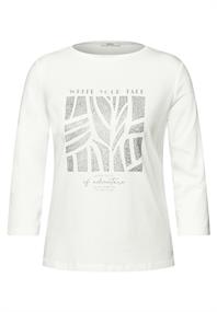 Shirt mit Glitzer-Motiv vanilla white