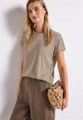 Shirt mit Glitzerstreifen morning beige