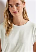 Shirt mit Glitzerstreifen off white