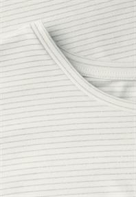 Shirt mit Glitzerstreifen off white