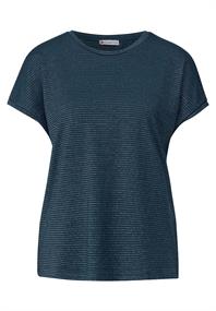 Shirt mit Glitzerstreifen tide blue