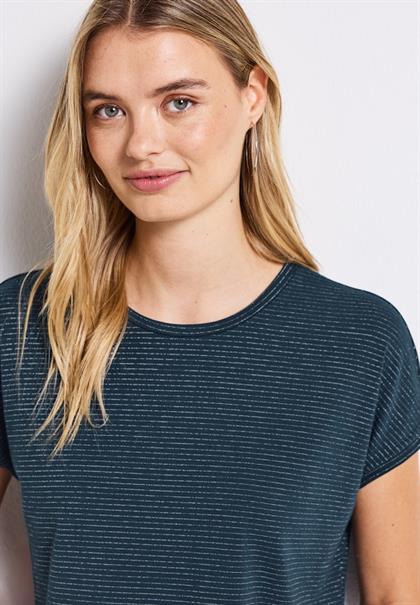 Shirt mit Glitzerstreifen tide blue