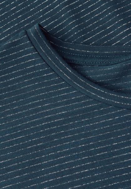 Shirt mit Glitzerstreifen tide blue